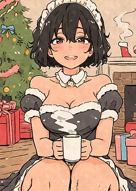 Anime Maid Xmas Hot Chocolate