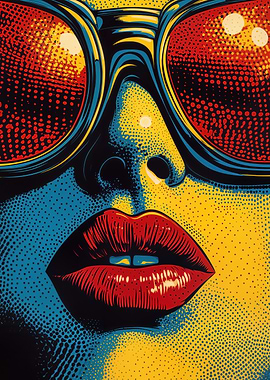 Pop Art Lips and Sunglasses