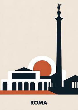 Roma Cityscape Silhouette