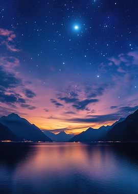 Starry Night Over Mountains