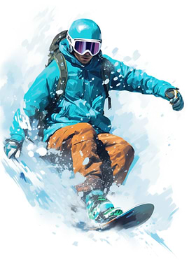 Snowboarder in Action