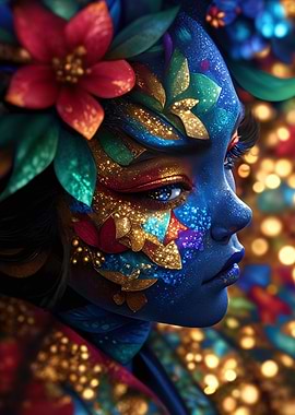 Blue Skin, Gold Glitter