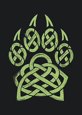 Celtic Knotwork Wolf Paw