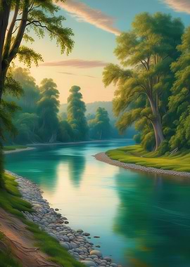 Serene River Landscape