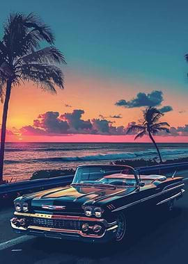 Classic Car Sunset