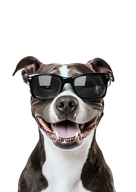 Cool Pitbull Dog in Sunglasses