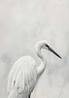 White Egret in Fog
