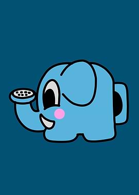 Blue Elephant Illustration