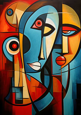 Abstract Faces in Color