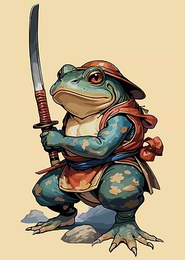 Samurai Frog Warrior with Katana