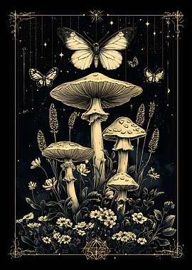 Mushrooms and Butterflies