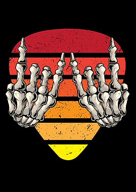 Skeleton Hands Rock Sign Rock Music Lover