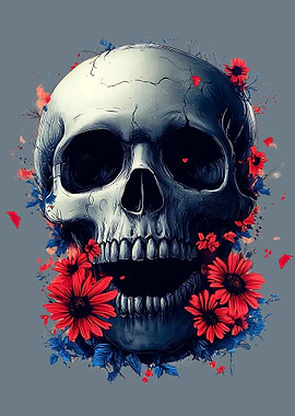 Skull with Flowers