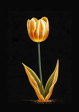 Golden Tulip on Black