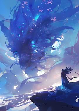 Blue Dragon Fantasy Art