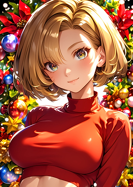 Anime Girl Christmas Portrait