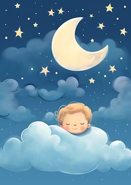 Sleeping Child on Cloud