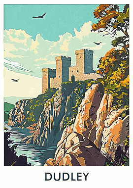 Dudley Castle Vintage Poster