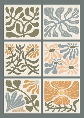 Retro Boho Wavy Flowers