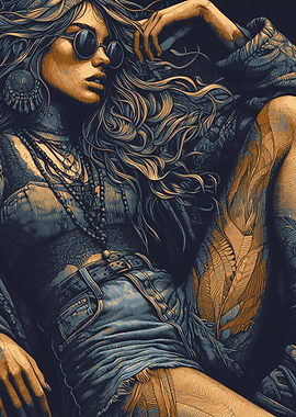 Bohemian Woman Illustration