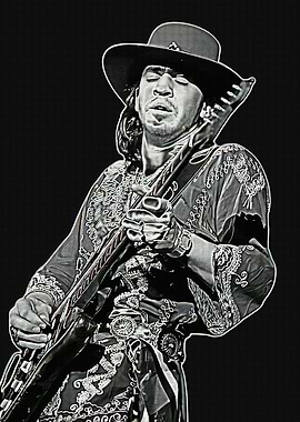 Stevie Ray Vaughan Guitarist Portrait