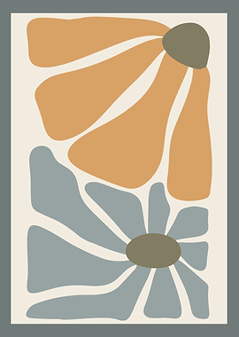 Boho Floral Wavy Flowers