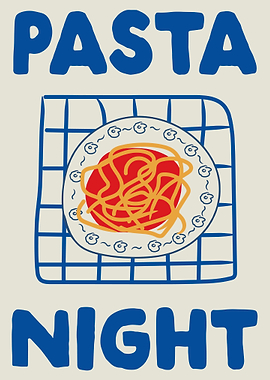 Pasta Night Illustration