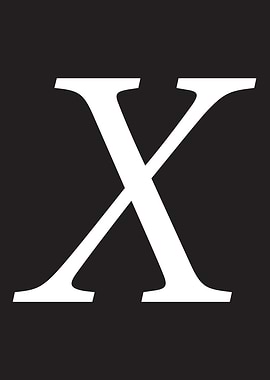 White Letter X on Black
