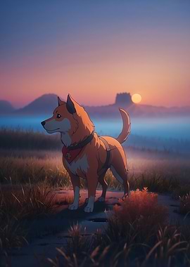 Dog at Sunset