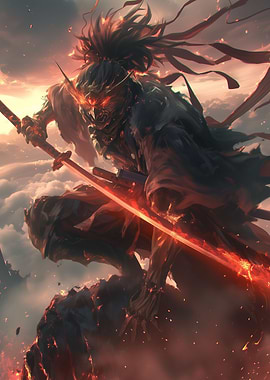 Fiery Samurai Warrior