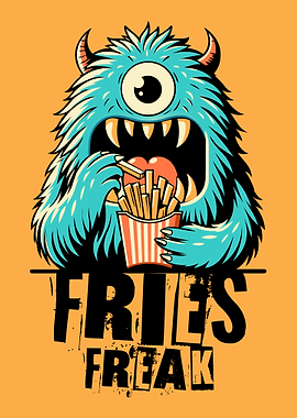 One-Eyed Monster Eating Fries