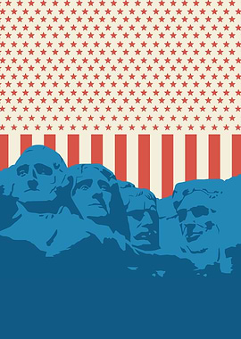 Mount Rushmore American Flag