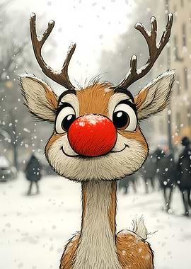 Reindeer with Red Nose