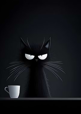 Grumpy Cat with Coffee