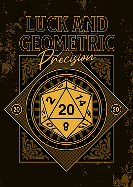 Art Deco D20 Dice Graphic