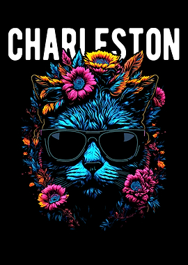 Charleston Cat with Flowers