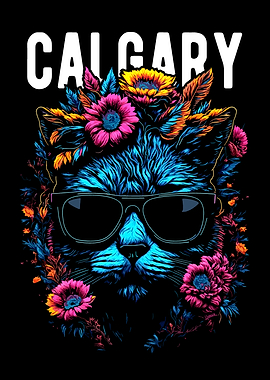 Calgary Cat with Flowers