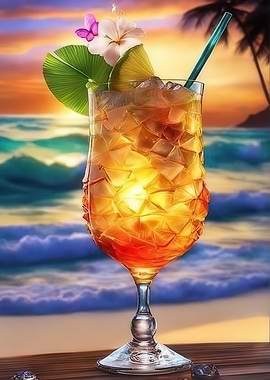 Tropical Sunset Cocktail