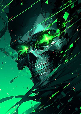 Green Skull Illustration