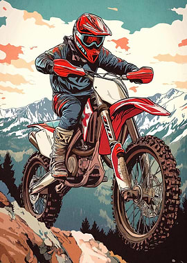 Motocross Rider Mountains