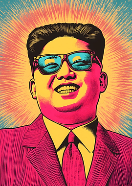 Kim Jong-un Pop Art Portrait North Korea Icon Rockman World Political Leader Figure Illustration Fan Art
