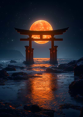 Red Moon Torii Gate