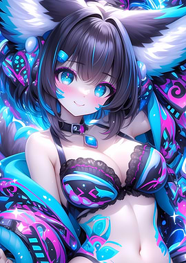 Anime Girl with Blue Eyes