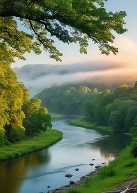 Serene River Landscape