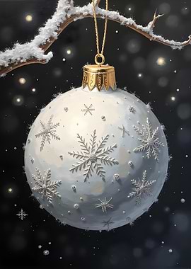 Snowflake white Christmas ornament