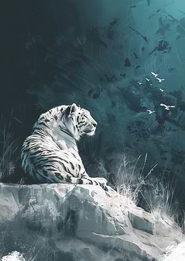 White Tiger on Rock