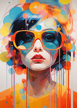 Colorful girl portrait art