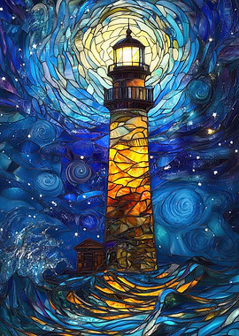 Stained Glass Lighthouse