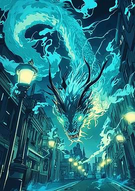 Blue Dragon in City