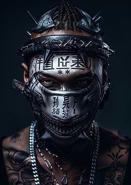 Cyberpunk Mask with Spikes